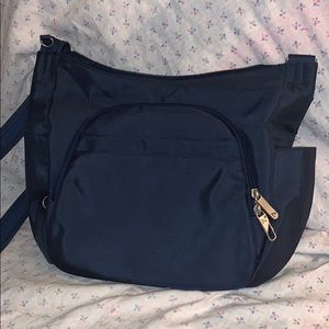 Travelon  navy crossbody bag with rfid protection
